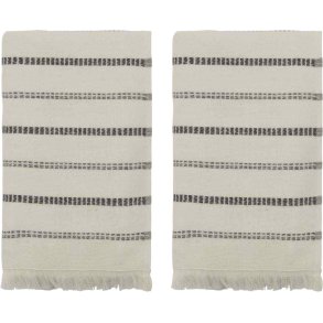 Meraki TRUE Handtuch 50x100 cm, Naturwei/Schwarz