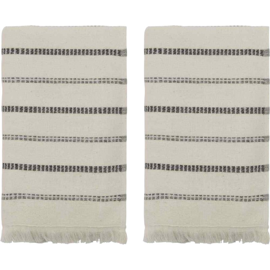 Meraki TRUE Handtuch 50x100 cm, Naturweiß/Schwarz
