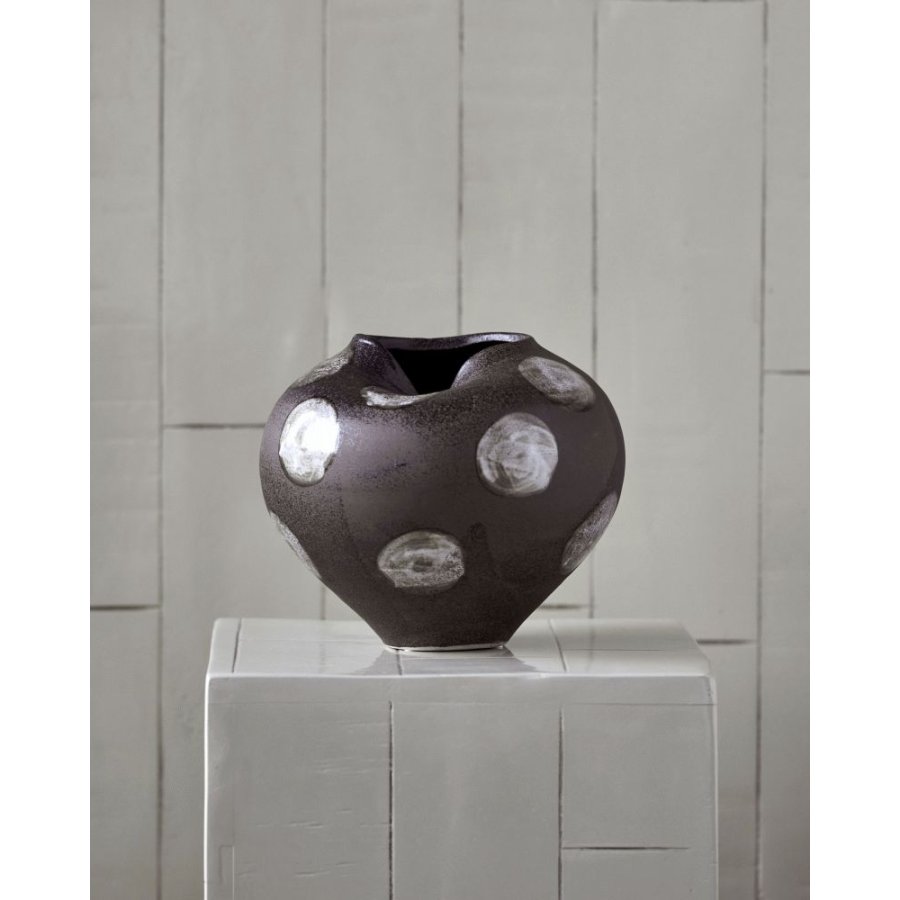 House Doctor Expo Vase H19 cm, Braun/Naturweiß