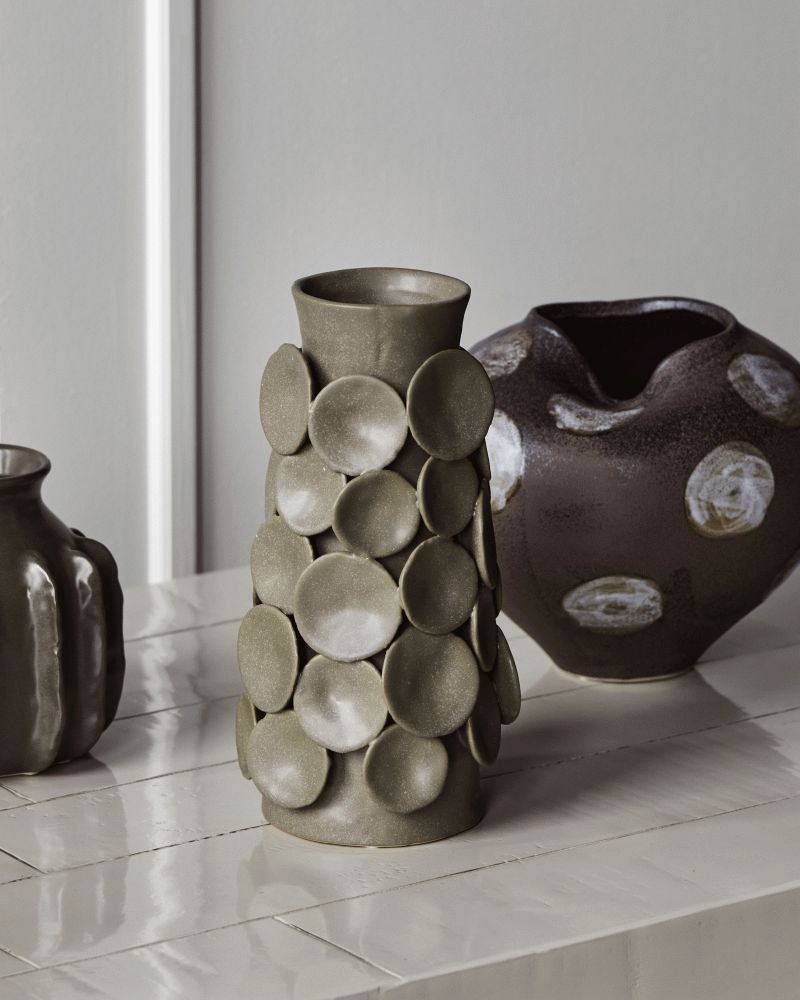 House Doctor Dot Vase H26,5 cm, Khaki