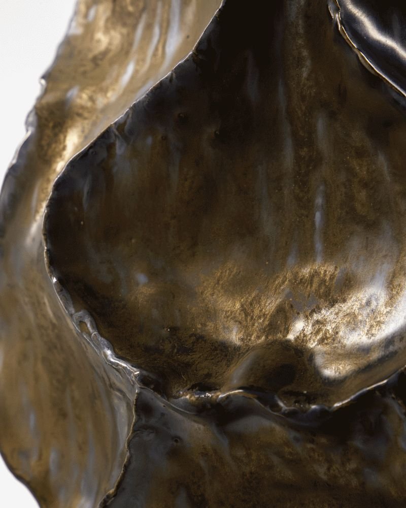 House Doctor Waves Vase H34 cm, Antikes Metallic