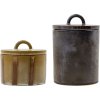 House Doctor Tallic Aufbewahrungsboxen 2er Set, Schwarz/Braun/Sand