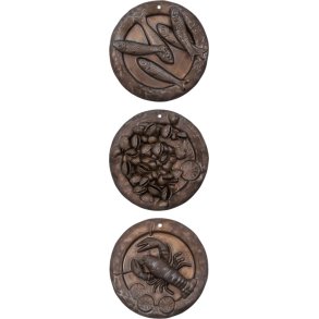 House Doctor Plate Wandkunst 3er Set 20 cm, Braun