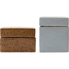 House Doctor Treasure Aufbewahrungsbox 2er Set, Braun/Hellblau