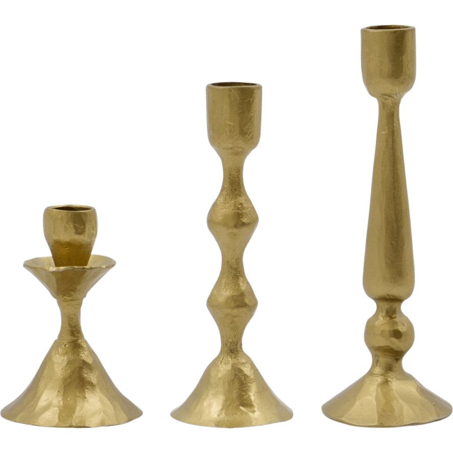 House Doctor Castle Kerzenhalter 3er Set, Antikes Messing