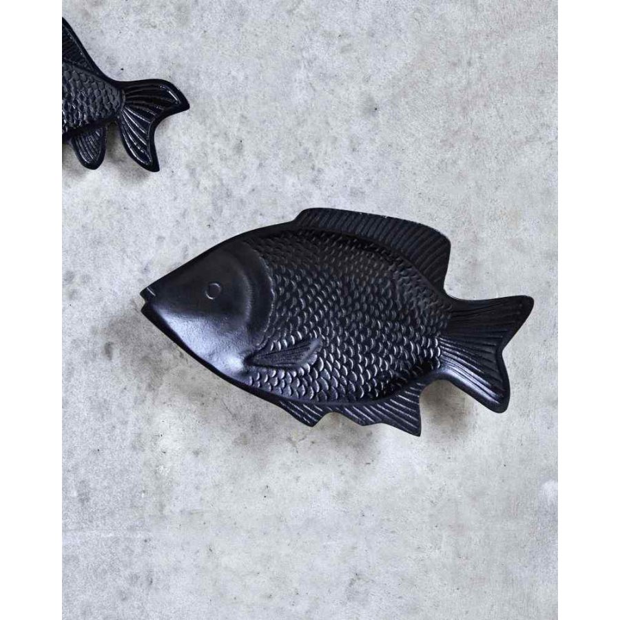 House Doctor Fish Wandkunst 16,5x30 cm, Schwarz