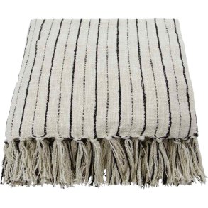 House Doctor Lines Decke 130x180 cm, Schwarz/Naturwei