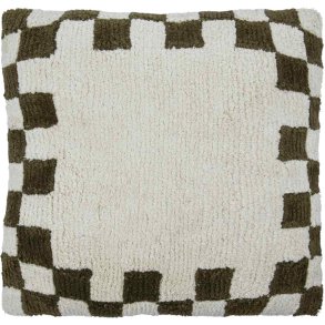 House Doctor Chess Pudebetrk 50x50 cm, Grn/Rhvid