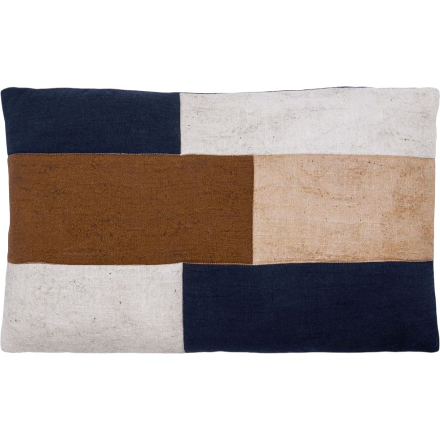 House Doctor Patch Kissenbezug 30x50 cm, Schwarz/Sand/Braun