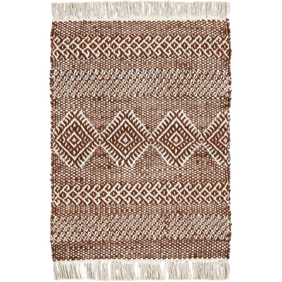 House Doctor Ethnic Teppich 60x90 cm, Braun/Natur