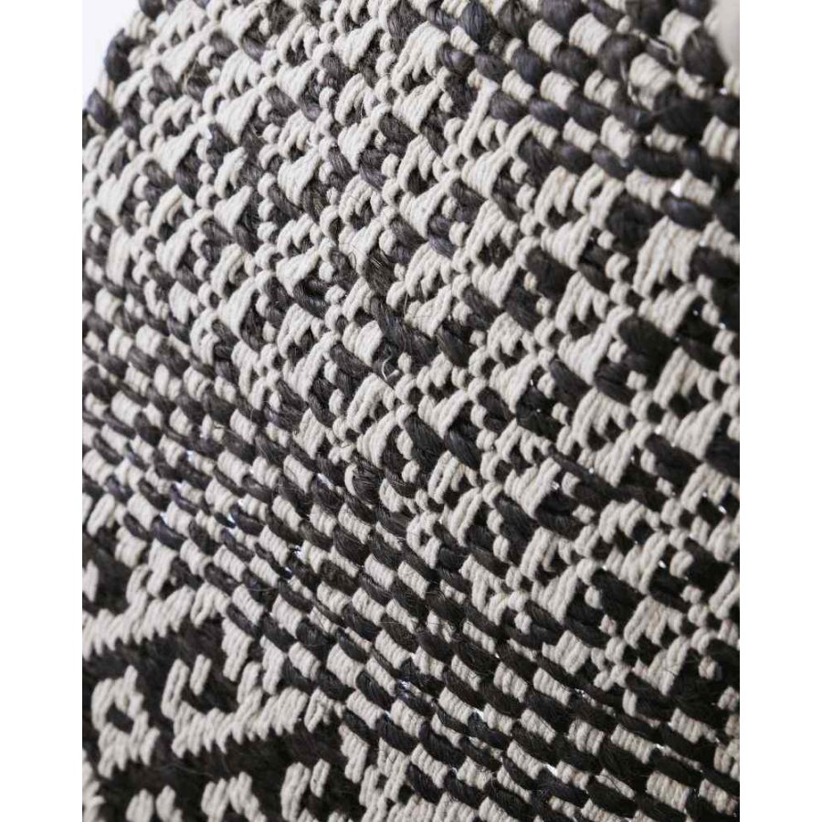 House Doctor Ethnic Teppich 60x90 cm, Schwarz/Natur