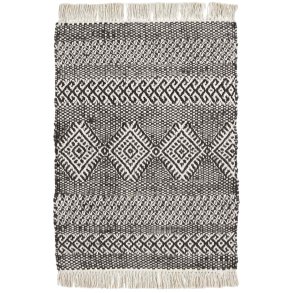 House Doctor Ethnic Teppich 60x90 cm, Schwarz/Natur