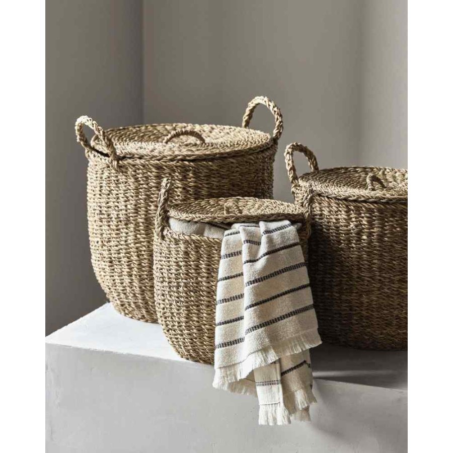 Meraki Round Aufbewahrungskörbe 3er Set, Seegras