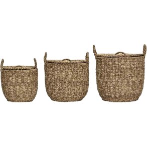 Meraki Round Aufbewahrungskrbe 3er Set, Seegras