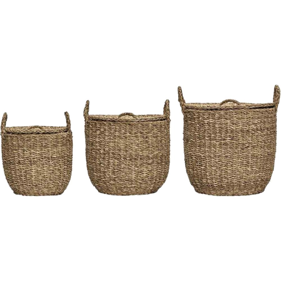 Meraki Round Aufbewahrungskörbe 3er Set, Seegras