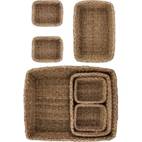 Meraki Square Aufbewahrungskrbe 7er Set, Seegras