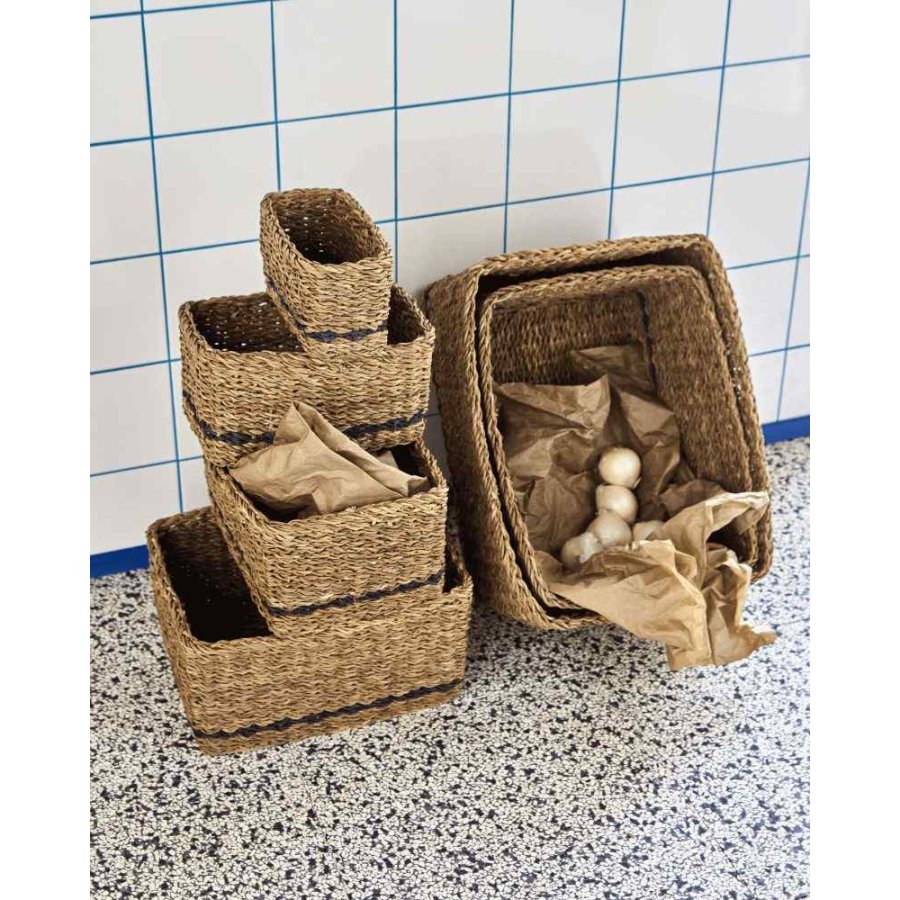 House Doctor Squares Aufbewahrungskorb 8er Set, Seegras