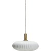 House Doctor Fort Pendelleuchte 42,5 cm, Antikes Messingfinish/Naturweiß