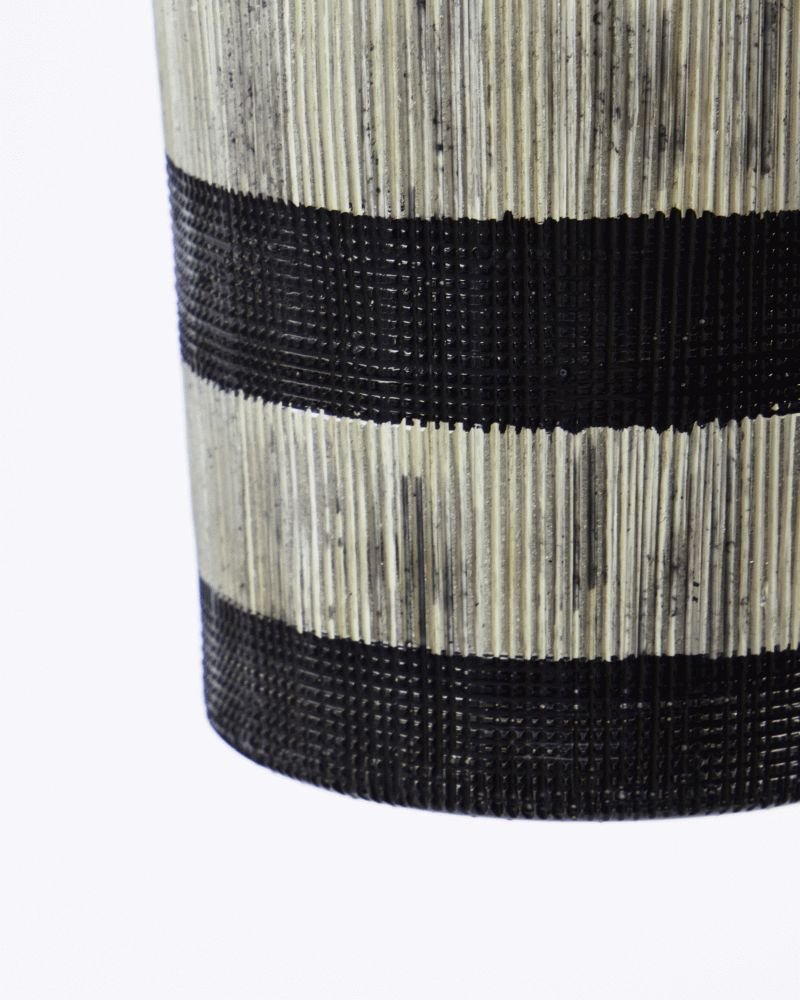 House Doctor Stripe Fyrfadsstage 2 stk. H9 cm, Sort/Rhvid