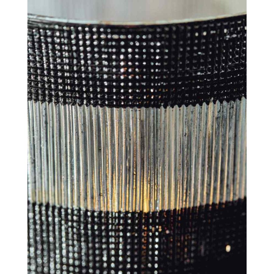 House Doctor Stripe Fyrfadsstage 2 stk. H9 cm, Sort/Rhvid