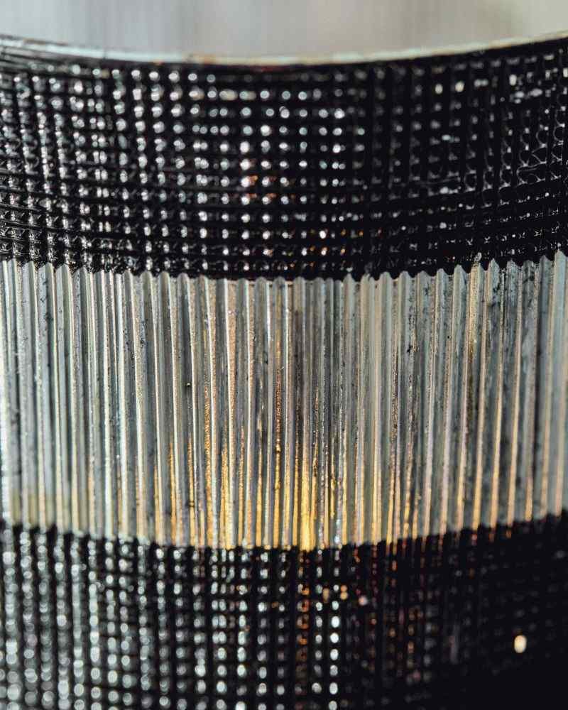 House Doctor Stripe Fyrfadsstage 2 stk. H9 cm, Sort/Rhvid