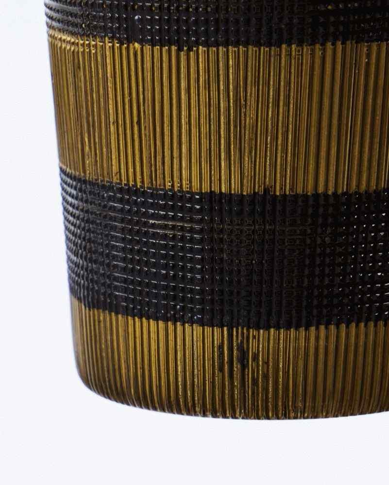 House Doctor Stripe Teelichthalter 2er Set H7,5 cm, Braun/Schwarz