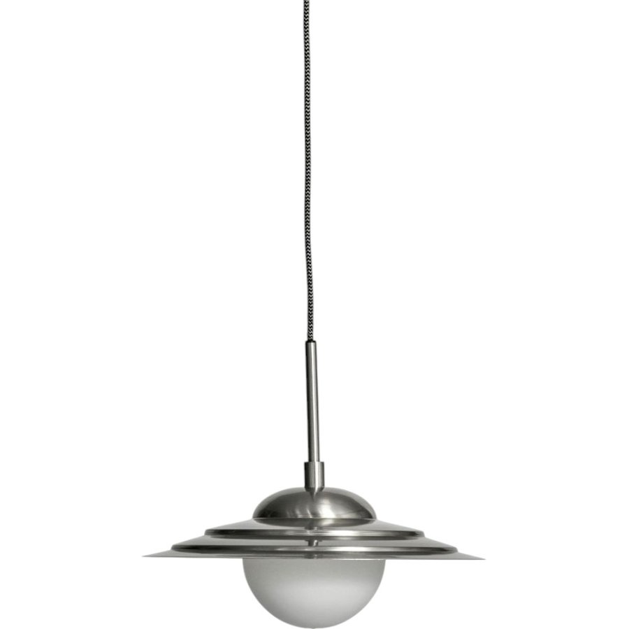 House Doctor Coin Pendelleuchte 35 cm, Gebürstetes Silberfinish/Mattweiß
