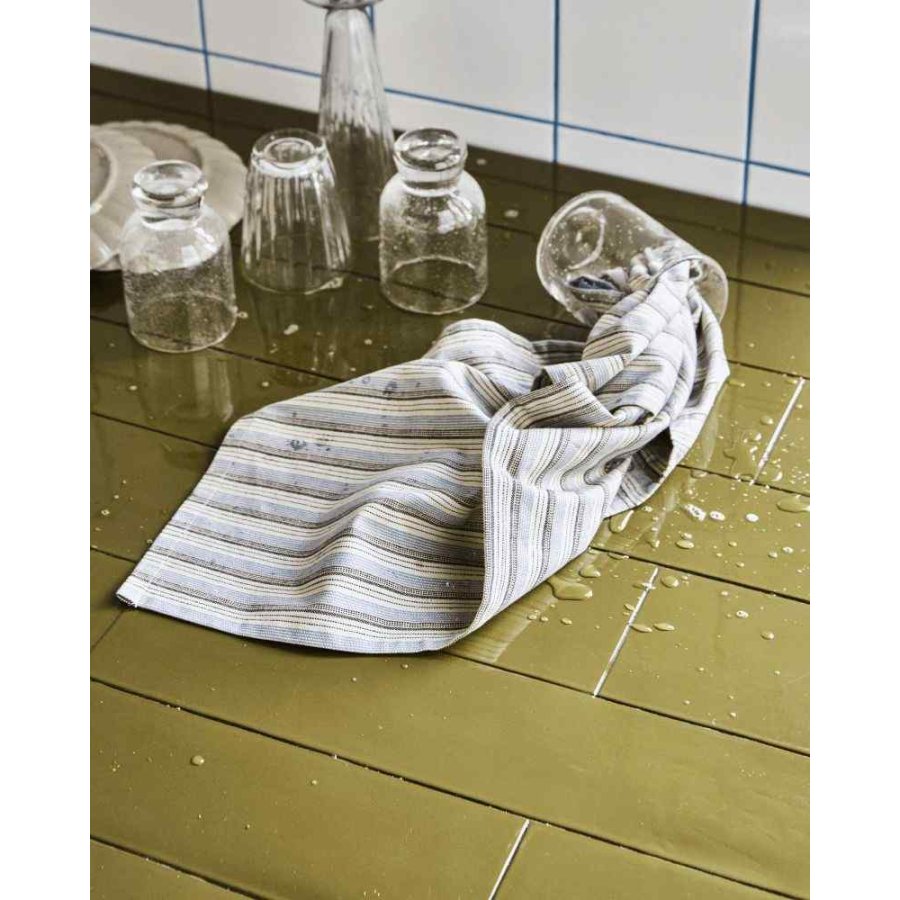House Doctor Cook Geschirrtuch 3er Set 55x70 cm, Blau/Sand