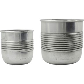 House Doctor Groove Pflanztopf 2er Set, Antikes Silberfinish