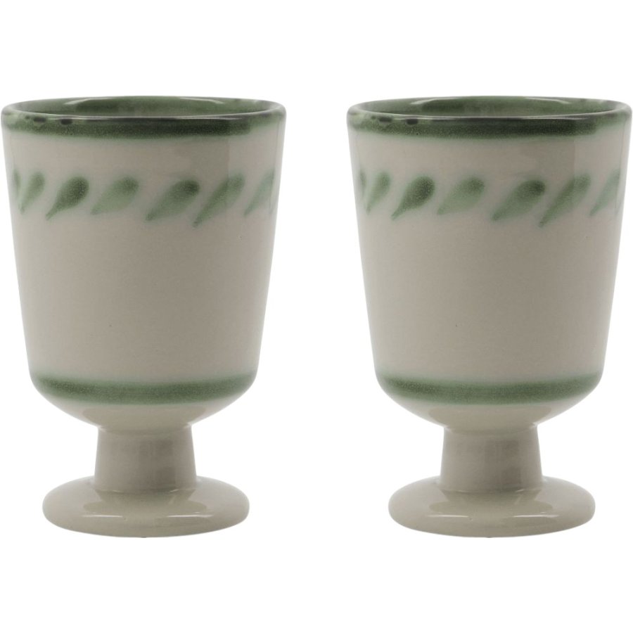 House Doctor Diva Becher 25 cl, Naturweiß/Grün