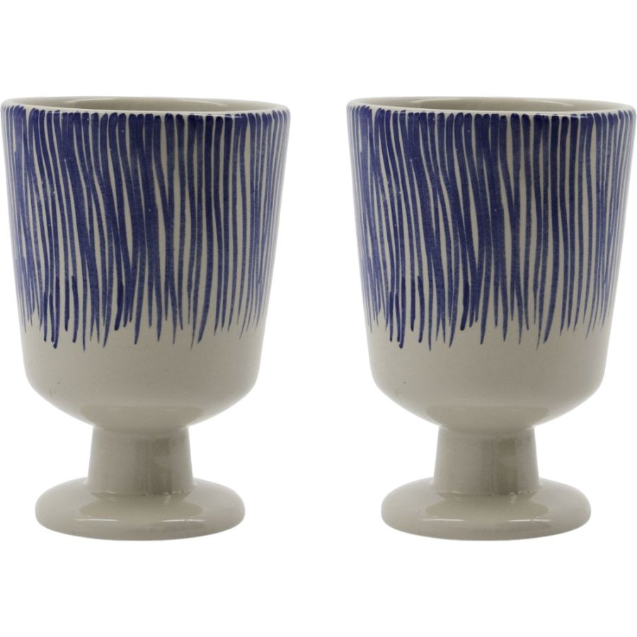House Doctor Diva Becher 25 cl, Naturweiß/Blau
