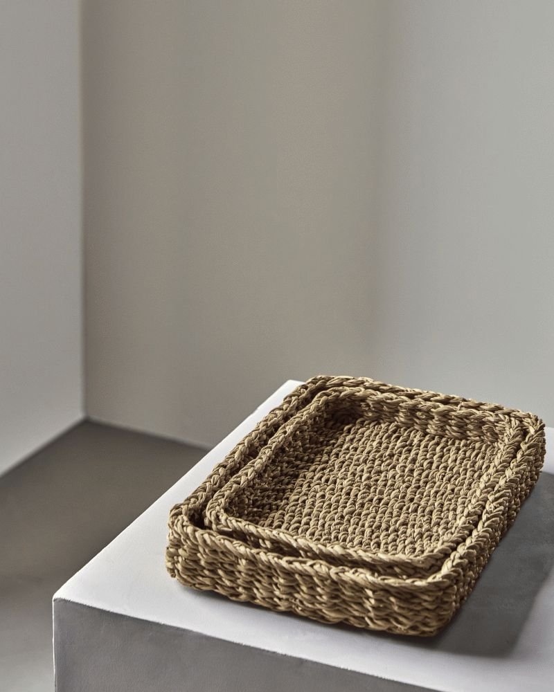 Meraki Trays Tablett 2er Set, Seegras