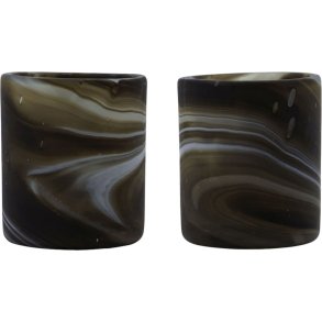 House Doctor Kae Teelichthalter 2er Set H8 cm, Braun