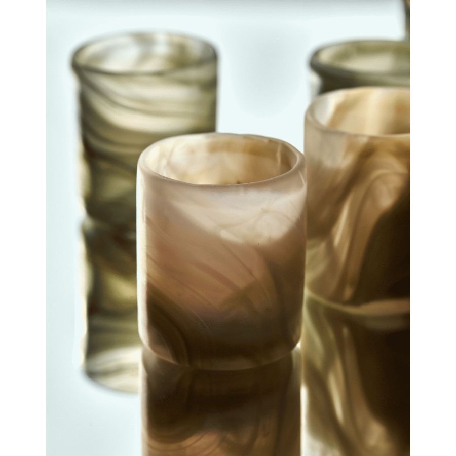 House Doctor Kae Teelichthalter 2er Set H8 cm, Beige