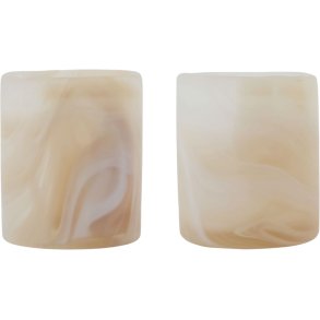 House Doctor Kae Teelichthalter 2er Set H8 cm, Beige