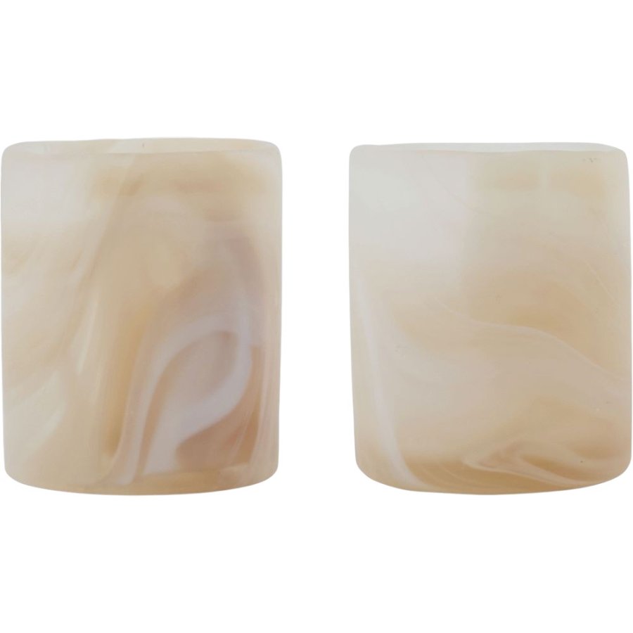 House Doctor Kae Teelichthalter 2er Set H8 cm, Beige