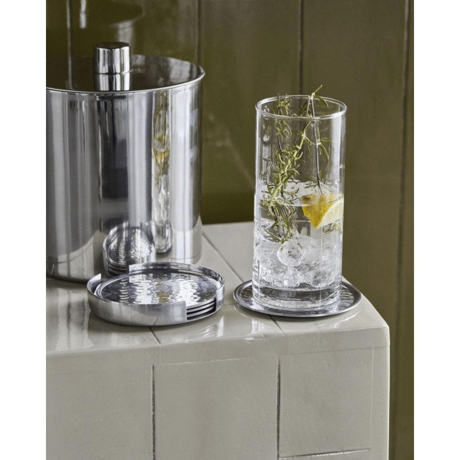 House Doctor Glasuntersetzer 4er Set, Silberfinish