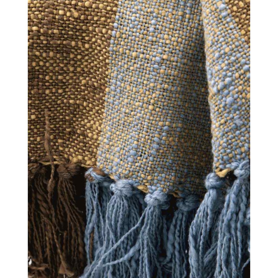 House Doctor Ponra Decke 130x180 cm, Braun/Hellblau