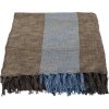 House Doctor Ponra Decke 130x180 cm, Braun/Hellblau