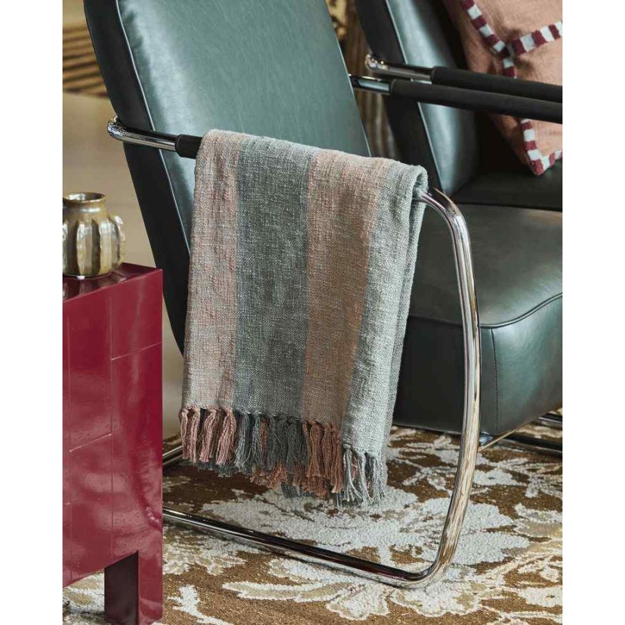 House Doctor Ponra Decke 130x180 cm, Khaki/Rostrot