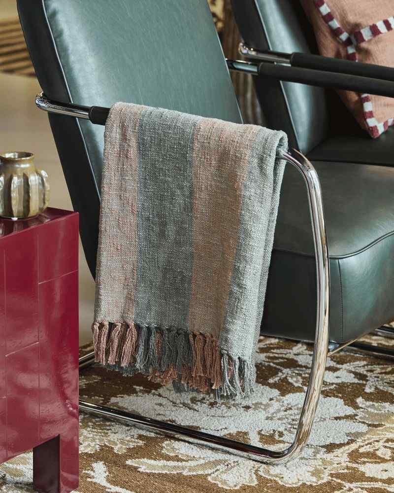 House Doctor Ponra Decke 130x180 cm, Khaki/Rostrot