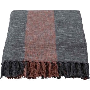 House Doctor Ponra Decke 130x180 cm, Khaki/Rostrot