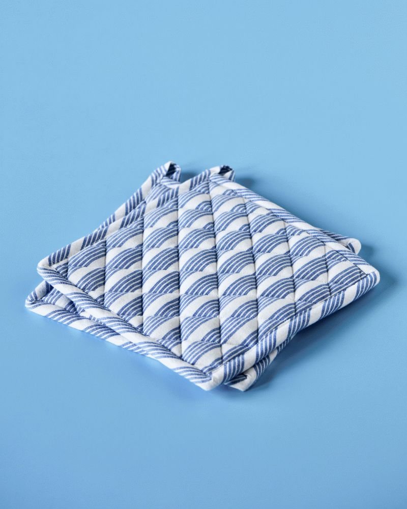 Nicolas Vahé Chef Topflappen 2er Set 22,5x22,5 cm, Blau