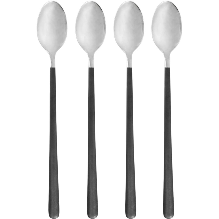 House Doctor Ox Löffel Lang 4er Set, Schwarz/Silber