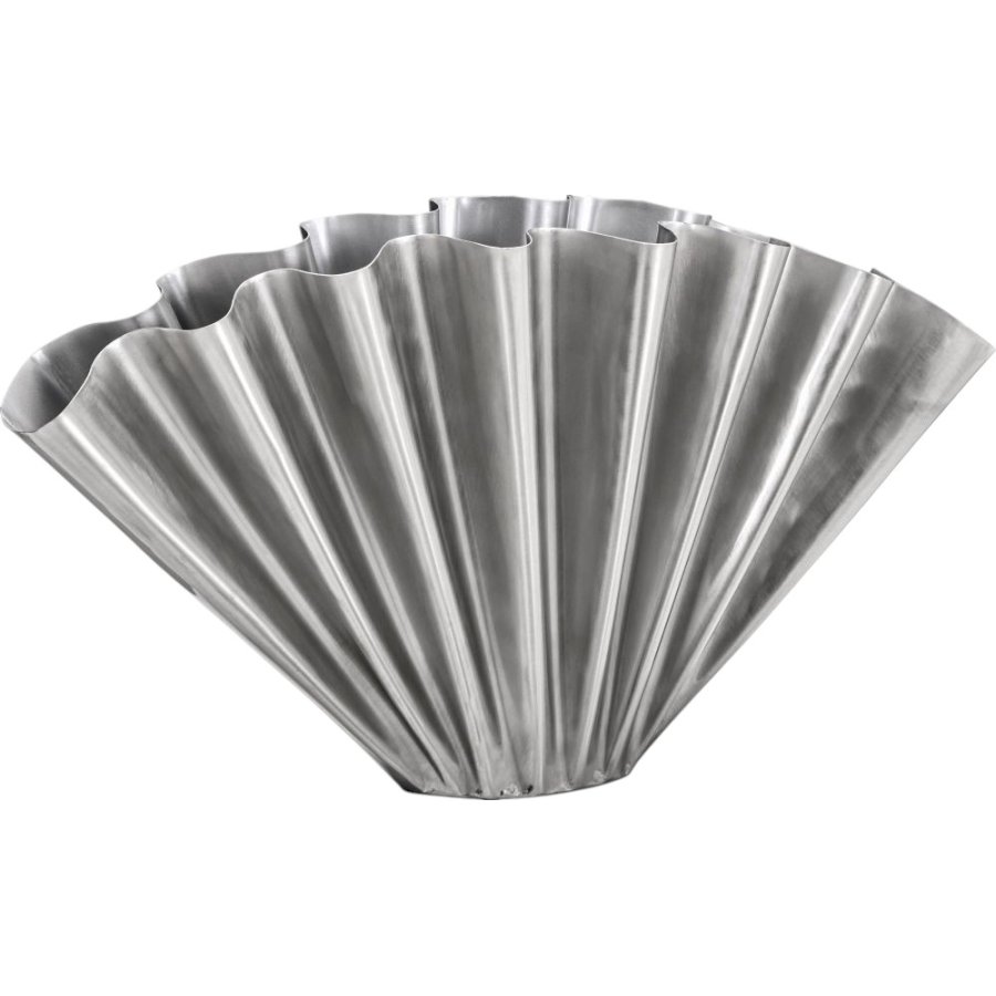 House Doctor Flood Vase H30 cm, Gebürstetes Silberfinish