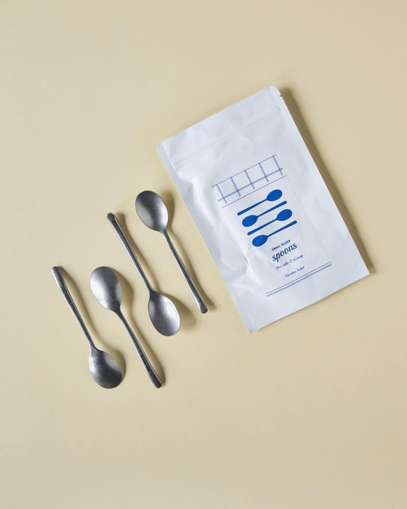 Nicolas Vahé Teelöffel 4er Set, Antikes Silberfinish