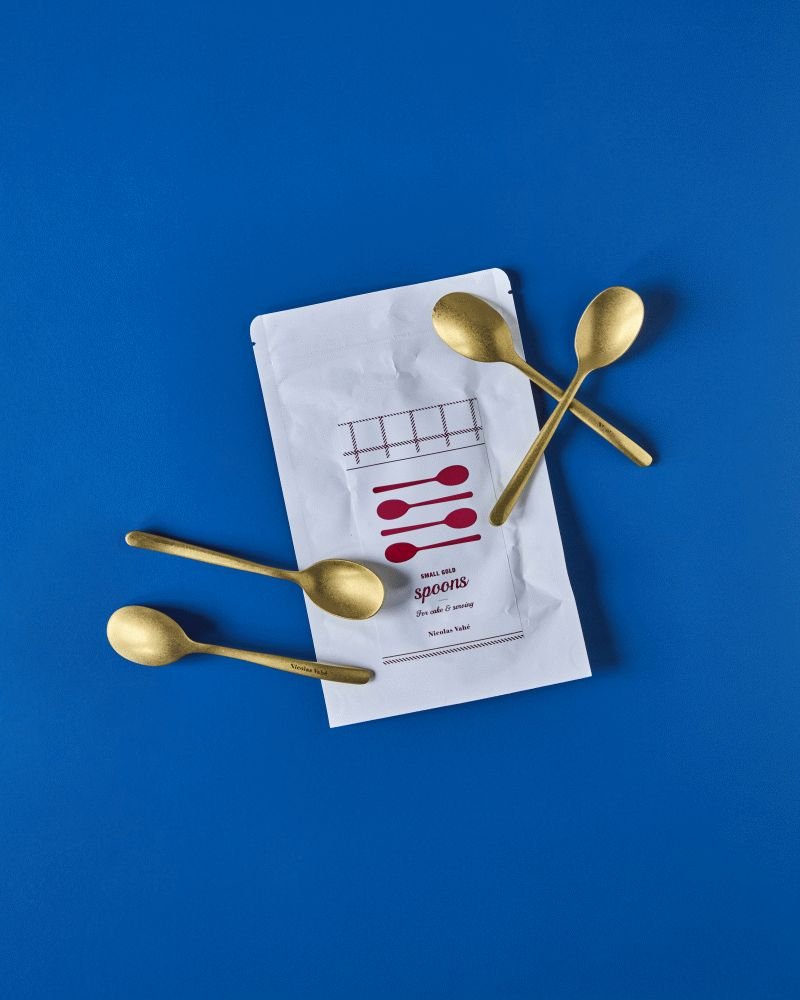 Nicolas Vahé Teelöffel 4er Set, Antikes Goldfinish