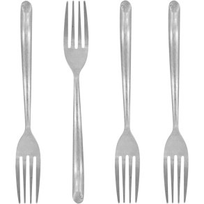 Nicolas Vah Kuchengabel 4er Set, Antikes Silberfinish