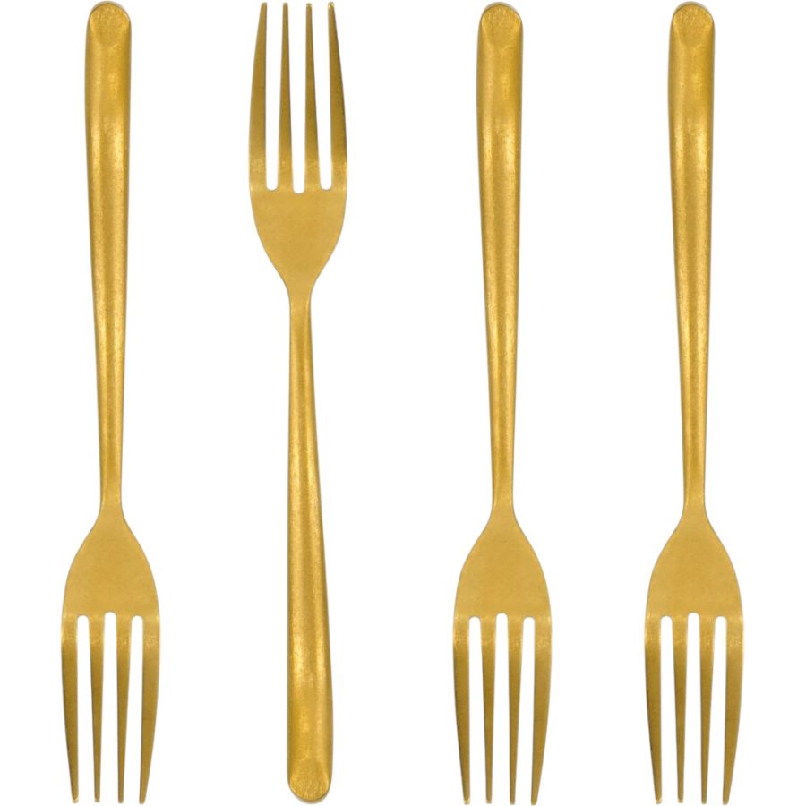 Nicolas Vahé Kuchengabel 4er Set, Antikes Goldfinish