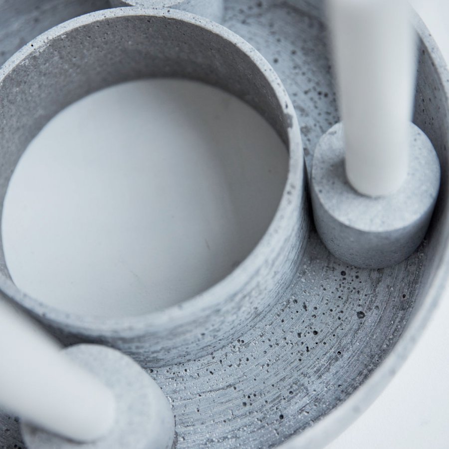 House Doctor The Ring Kerzenhalter 26 cm, Grau